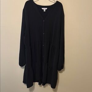 Nine West Classic Black Ruffle Dress